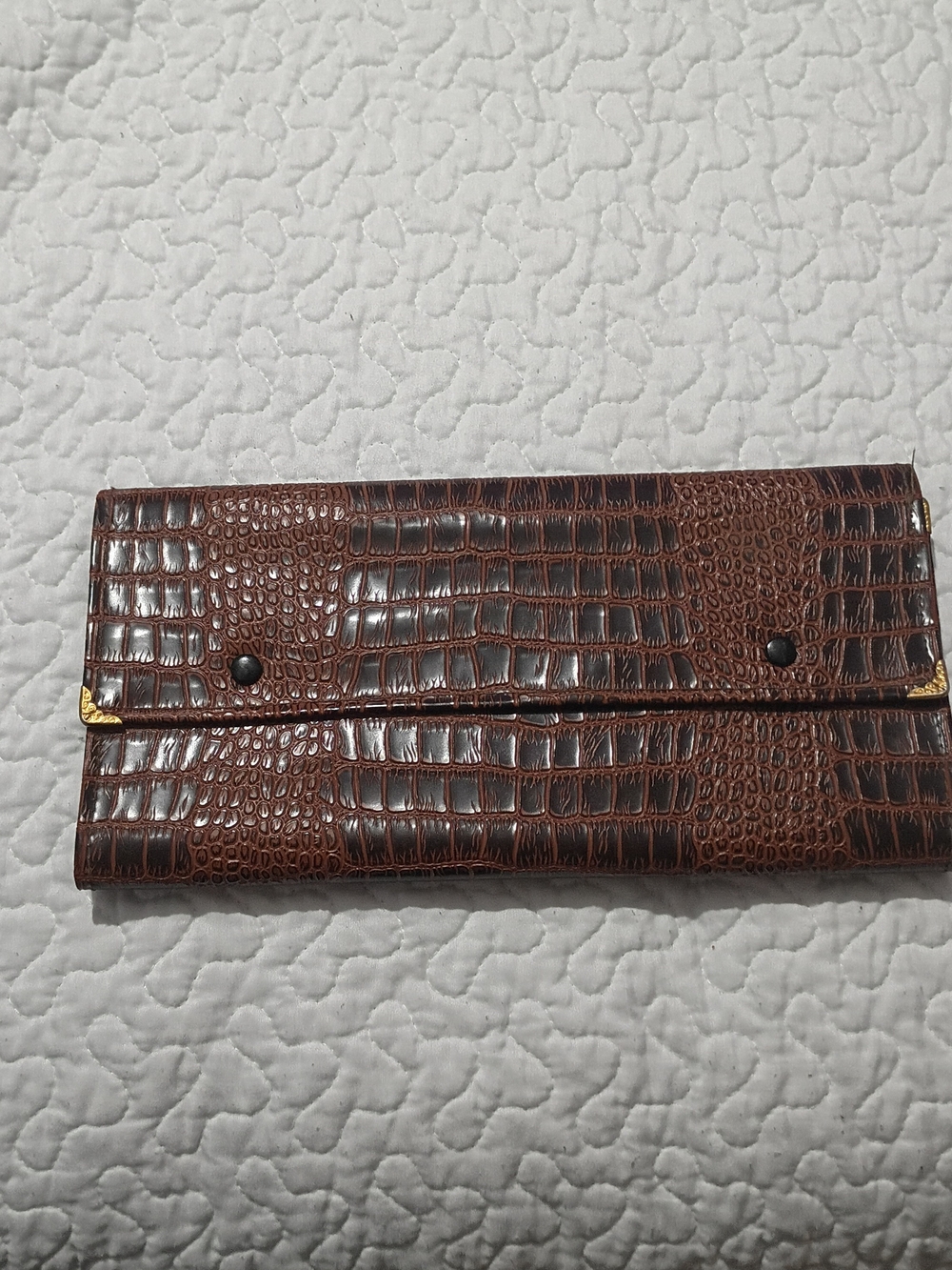 Vintage Faux Crocodile Portfolio Clutch - Franklin Life Insurance Promotional